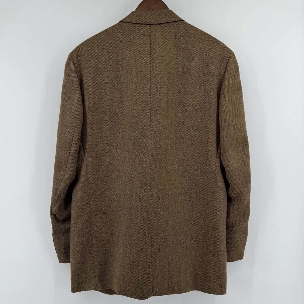 Ralph Lauren Blazer Mens 40R Brown Wool 2-Button Textured Sport Coat Canada Made